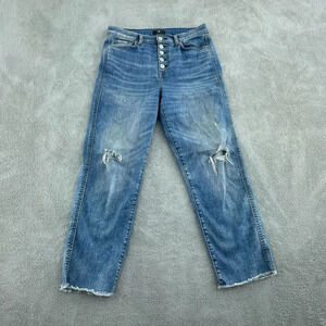 7 For All Mankind High Waist Cropped Straight Jeans Size 27 1782